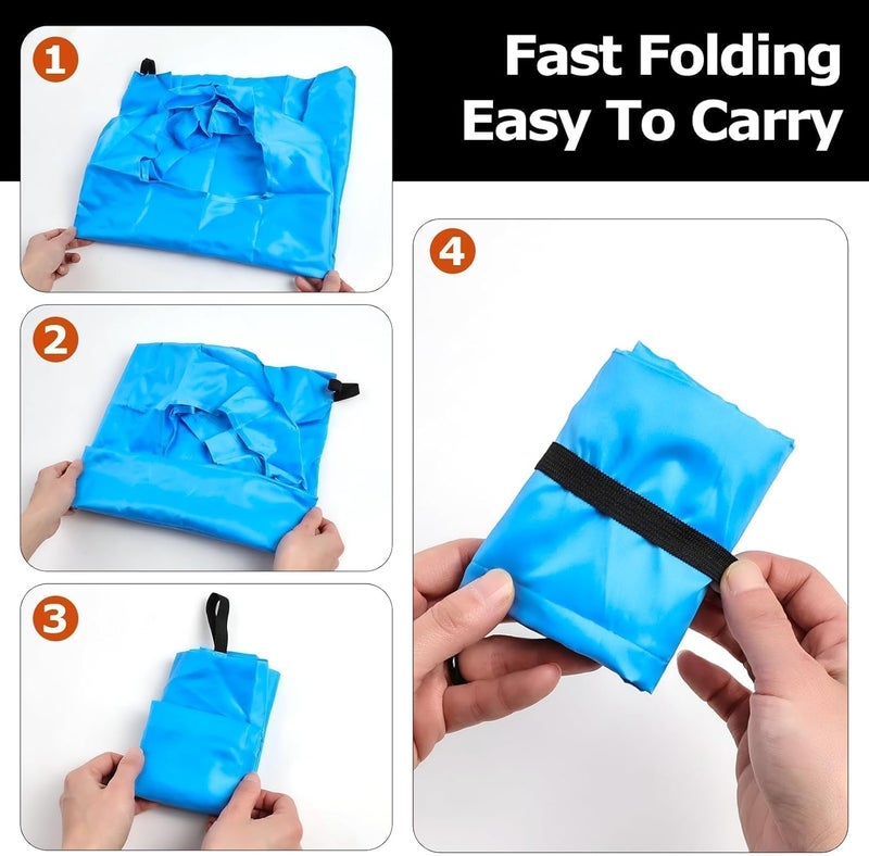 Criyar Foldable Shopping Bag, Washable Reusable Grocery with Holder, Nylon Tote Bags - Image 4